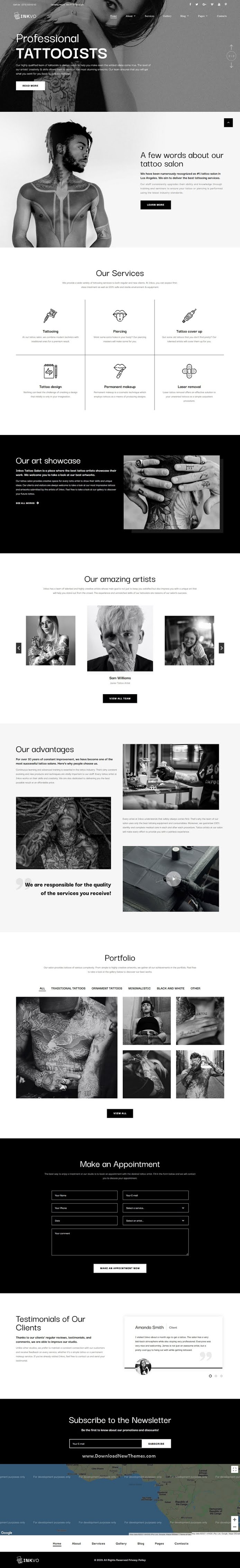 Inkvo Tattoo Studio HTML5 Template Download New Themes