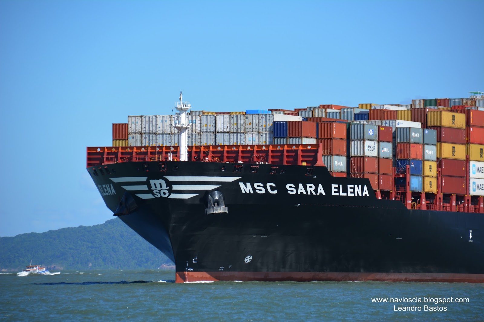 Navios de Santos & CIA: Navio MSC SARA ELENA 1ª escala em Santos