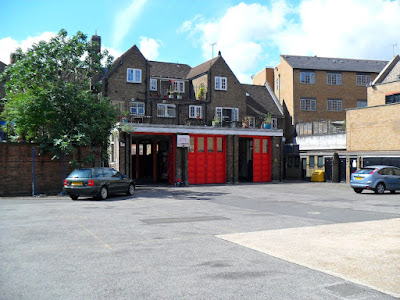 The back yard of The Blackwall Fire Station