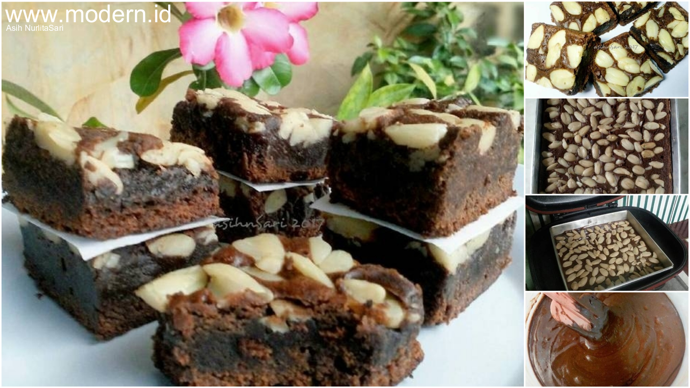 Resep Brownies Panggang Topping Kenari Full Cokelatnya Lembut Di Mulut Modern Id