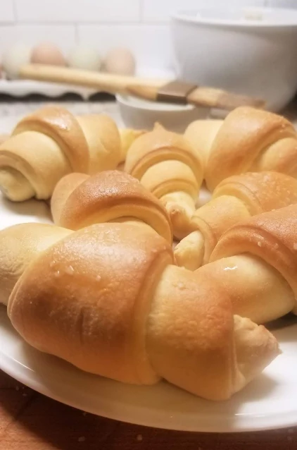 plate of homemade crescent rolls