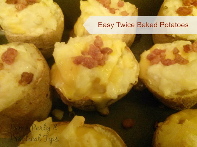 Cheesy Twice Baked Potatoes with Bacon Bits 