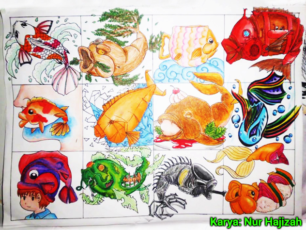 Contoh Gambar Deformasi Ragam Hias Hewan dan Tumbuhan