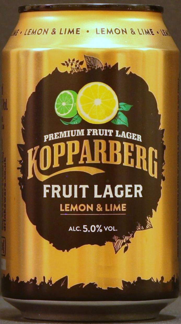 BurkBloggen Kopparberg Fruit Lager Lemon & Lime ny svensk exportburk