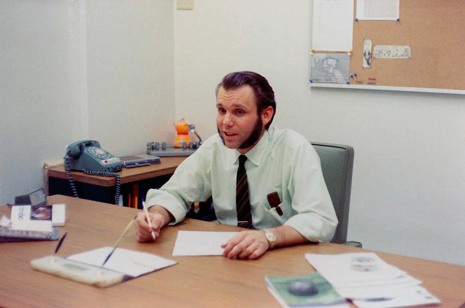 Larry Luckham. Operator Manager. Check out the slide rule in the pocket and the sideburns. Hey, it was the 1960's!