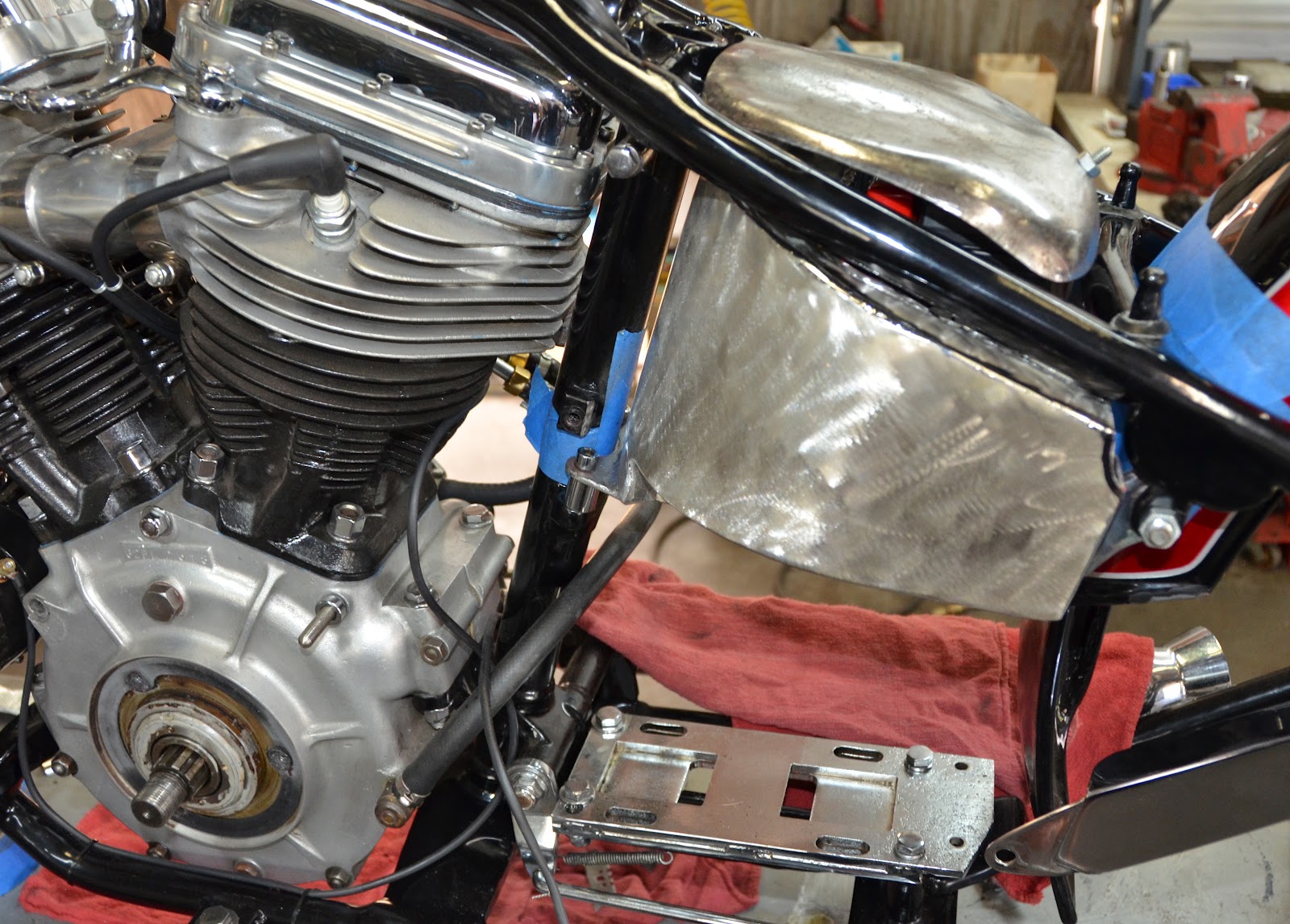 Morrow Vintage Customs Electric Starter Conversion for a 1962 Panhead