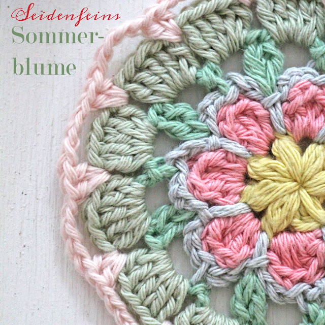 gehäkelte Sommerblume - Coaster tutorial - summerflower crochet