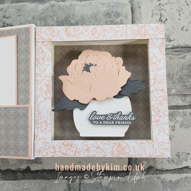 Stampin' Up! Prized Peony Stamp Set & Peony Dies Shadow Box Book Card