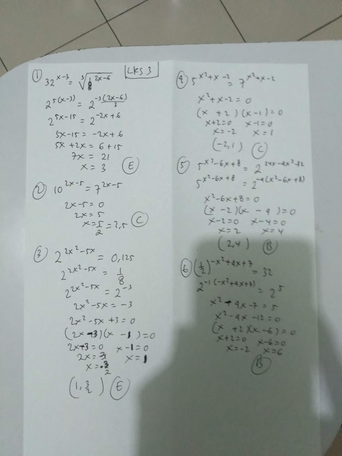 Kunci Jawaban Modul Matematika Kelas 10 Semester 1 - Mathlaul Khairiyah