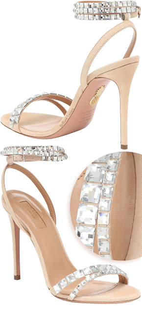 Aquazzura Vera dazzling square crystal beige suede sandals #brilliantluxury Aquazzura Vera dazzling square crystal beige suede sandals #brilliantluxury