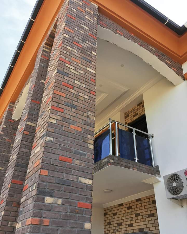 Antique Brick Tiles On Front Pillars