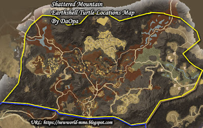 Shattered Mountain earthshell turtle locations map