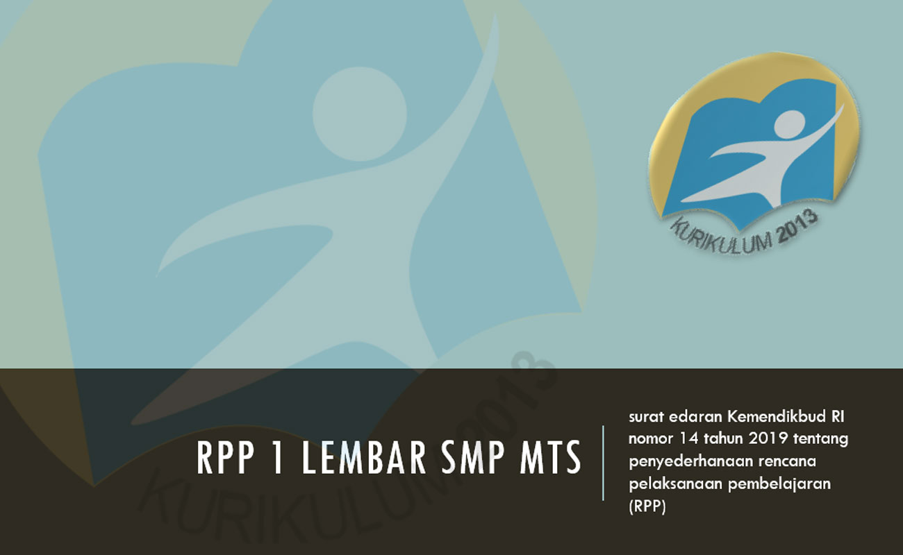 Contoh RPP 1 Lembar MTs SMP Tahun 2020