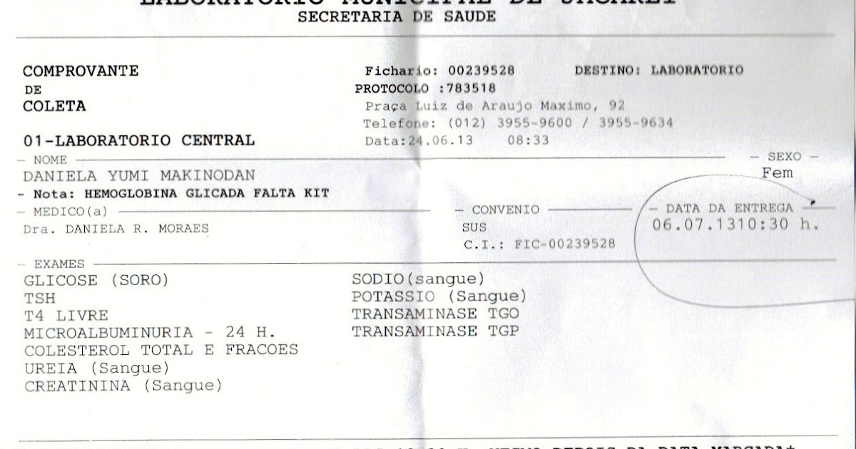 Marcar exame de sangue – Trabalho de formatura