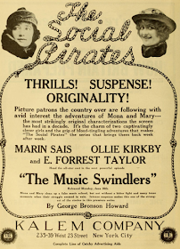 Ad for The Social Pirates movie serial authored by George Bronson-Howard