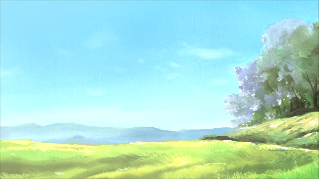 Anime Landscape: Anime Grass Field Background