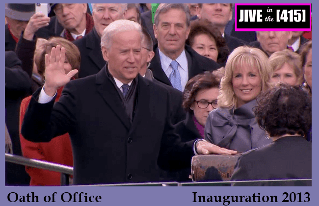 Vice President Biden raises his right hand to take the oath of office Jan 21 2013