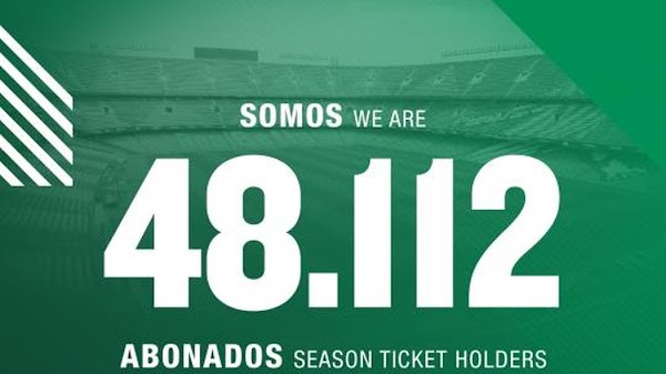 Betis, se cierra la campaña con 48.112 abonados