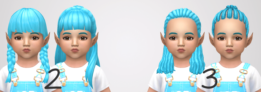 Sims 4 Ccs The Best Thirty Three Cc Toddler Hairs Recolors By Noodlescc