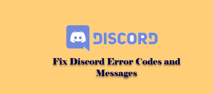 Исправить коды ошибок и сообщения Discord