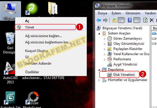 yerel disk c genisletme islemi nasil