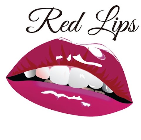 desain logo keren, bibir merah 