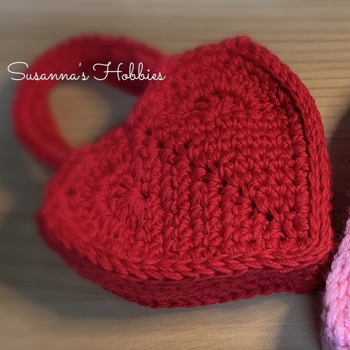 かぎ針編み(Crochet)「バレンタインにミニハートのギフトバッグ Mini