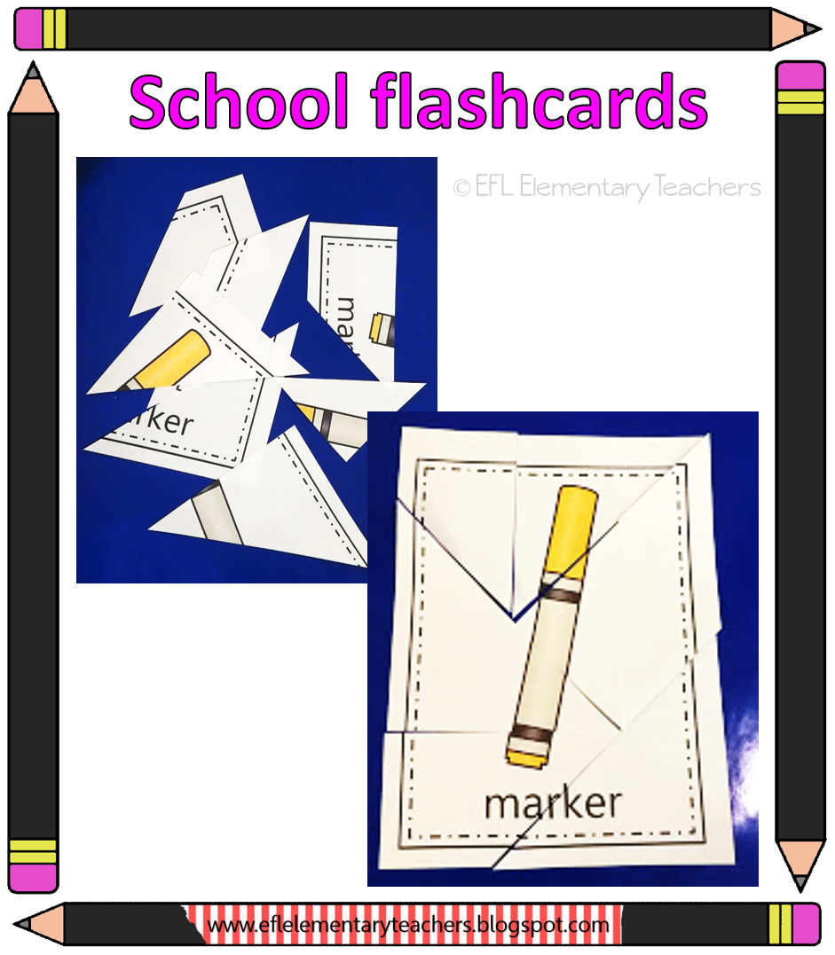 EFL Elementary Teachers School unit flashcards for ESL students