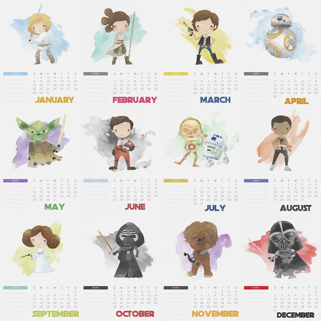 Free Printable 2017 Star Wars Calendar. - Oh My Fiesta! for Geeks