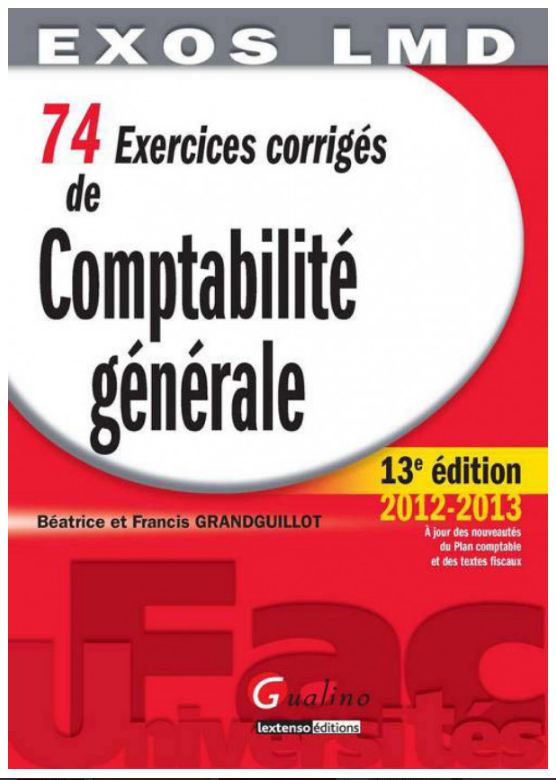 livres PDF gratuit 74 exercices corrigés de comptabilité générale
