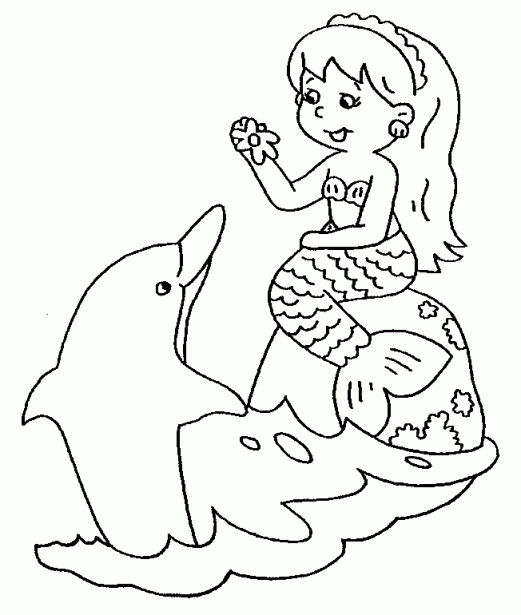 Sirenas para colorear - Dibujos para Colorear y Pintar Gratis