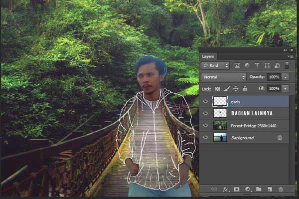 Cara Membuat Efek Baju Transparan Bergaris di Photoshop