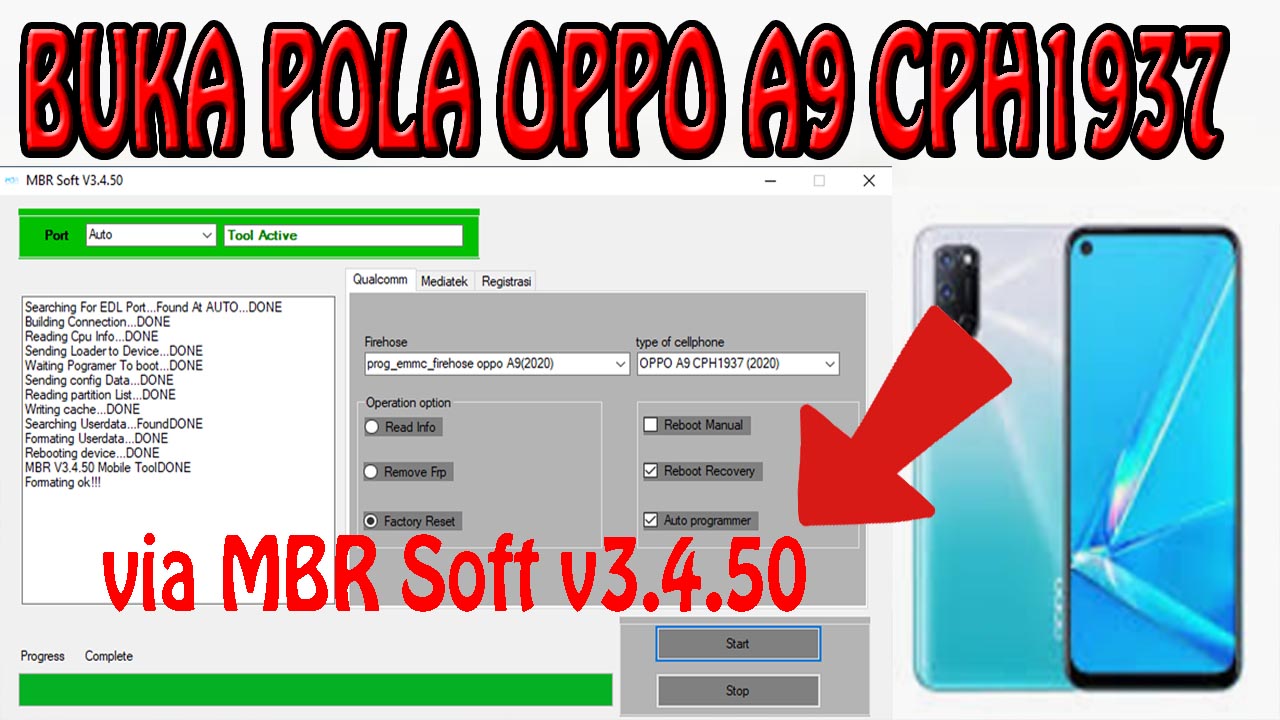CARA BUKA POLA OPPO A9 CPH1937 2020 via MBR Soft V3.4.50
