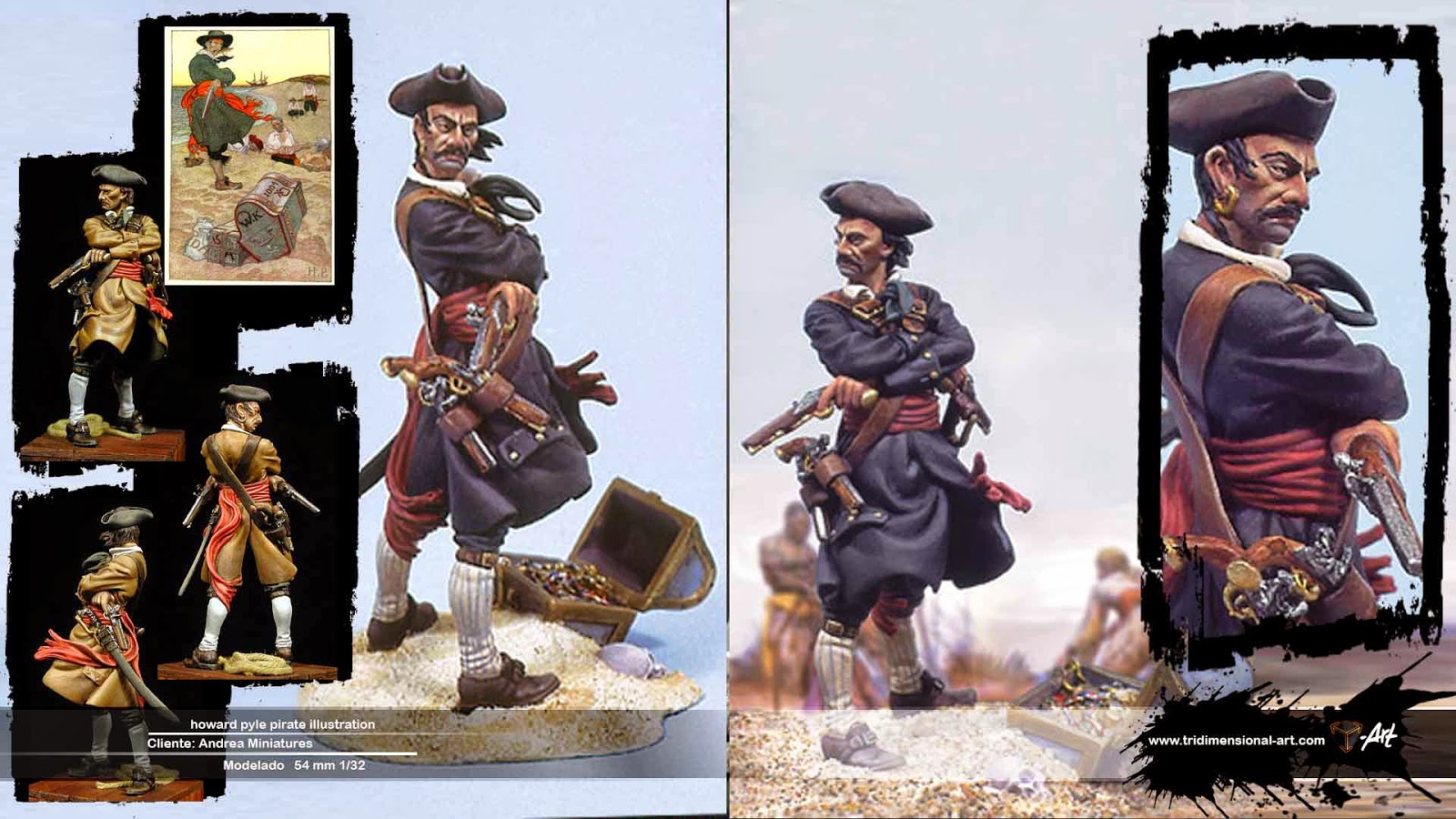pirate clay modeling modelado escultura 54mm. pirata 