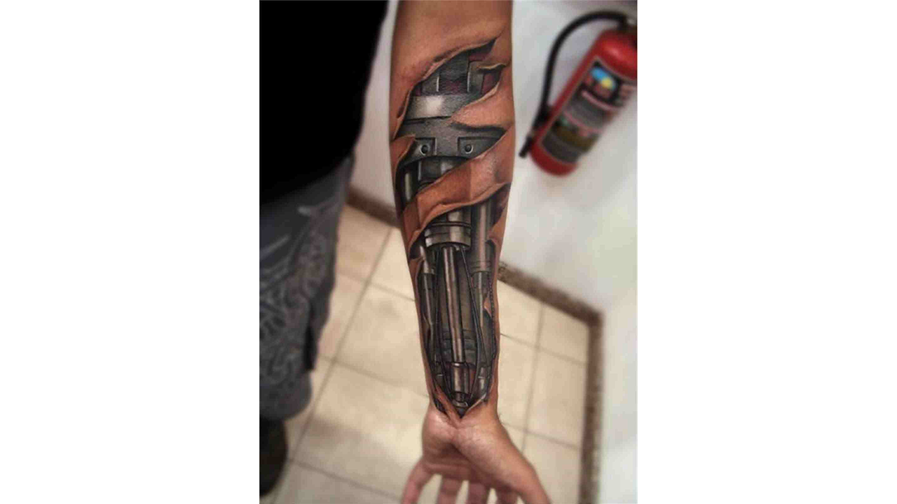 Рука терминатора тату эскиз