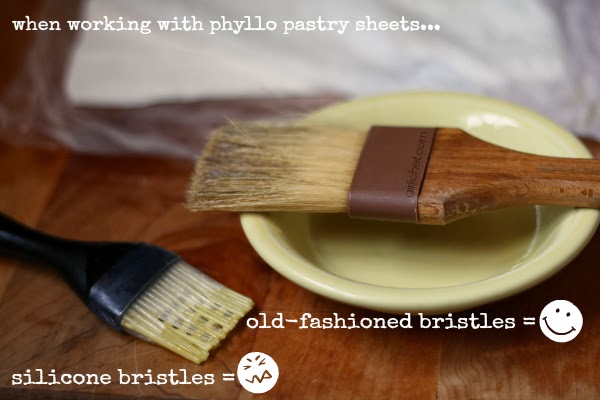 brushing filo dough with melted butter - proper brush to use