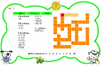 Exercices en ligne: 10 mots à caser 10x10 pour enfants