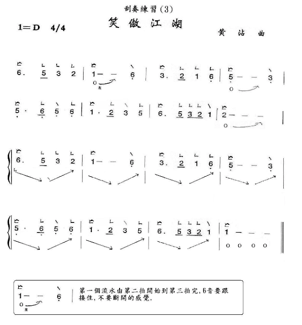 我的 箏.琴 網 My Guzheng /Guqin site (6) 刮奏 Glissando ascending and