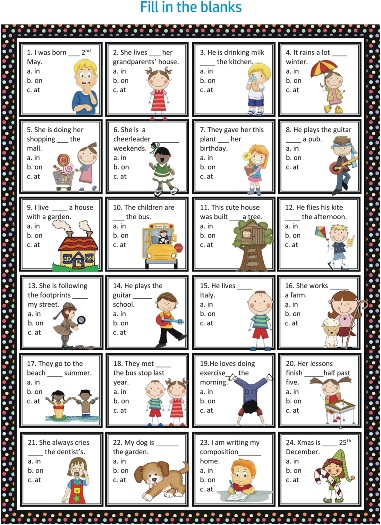 worksheets: Fill In The Blanks