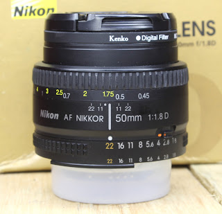 Lensa Fix Nikon 50mm 1.8D Fullset 