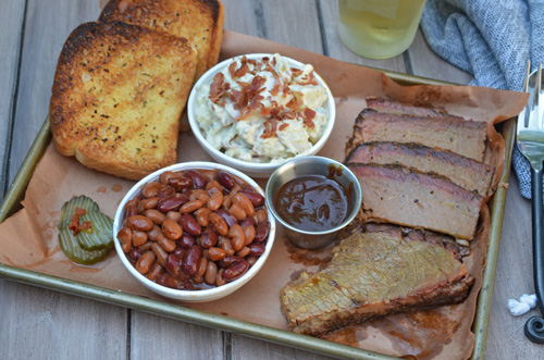 Sliced brisket platter