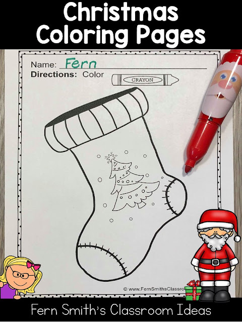 Seventy-Five Christmas Coloring Pages to add some joy and fun to your classroom this holiday season! Your Students will ADORE these Coloring Book Pages for Christmas, add it to your plans to compliment any Christmas activity! Seventy-Five {75} Coloring Pages For Some Christmas Fun in Your Classroom from Fern Smith's Classroom Ideas!