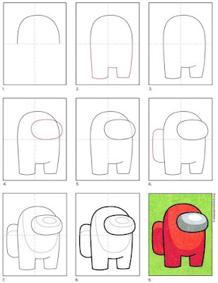 Cara Gambar Karakter Among Us Dengan Mudah