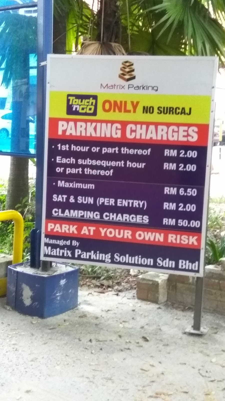 Parking Rate Fee Charges Parking at Ex lai meng school near hotel Maya