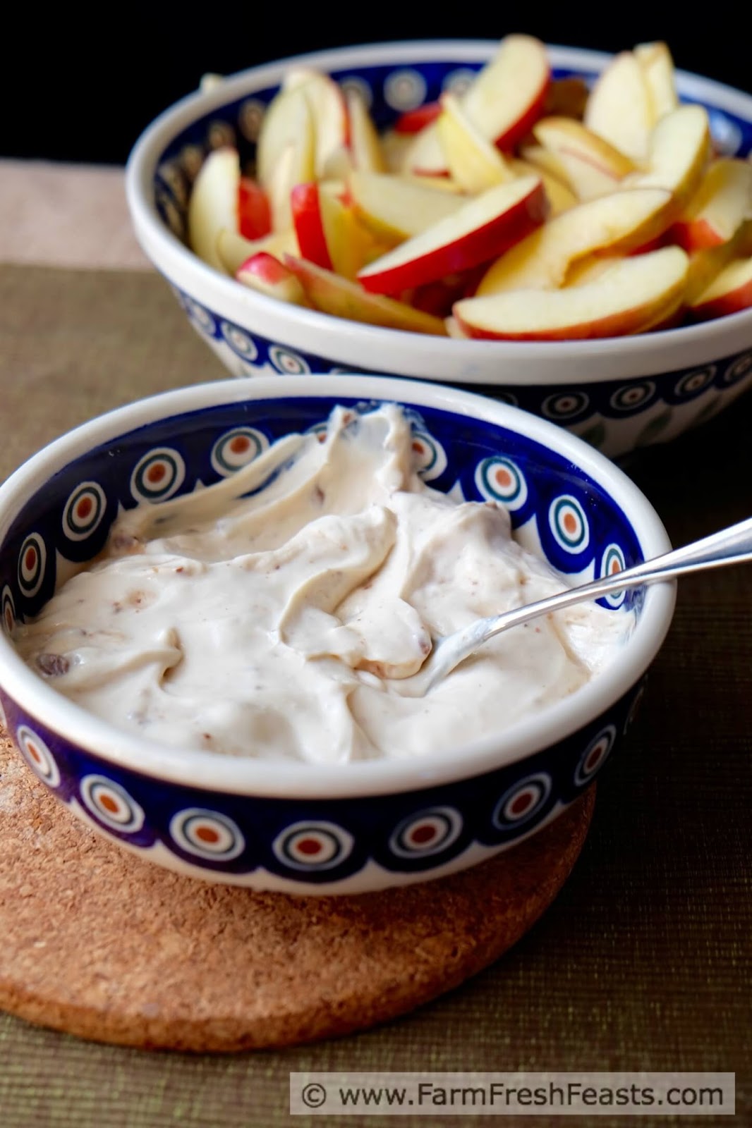 Farm Fresh Feasts Cream Cheese Toffee Dip for Fruit (My Apple Dip)