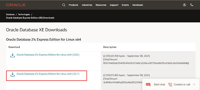 Como instalar Oracle Database 21c Express Edition en CentOS7