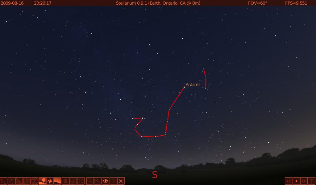Созвездие скорпиона на небе картинки