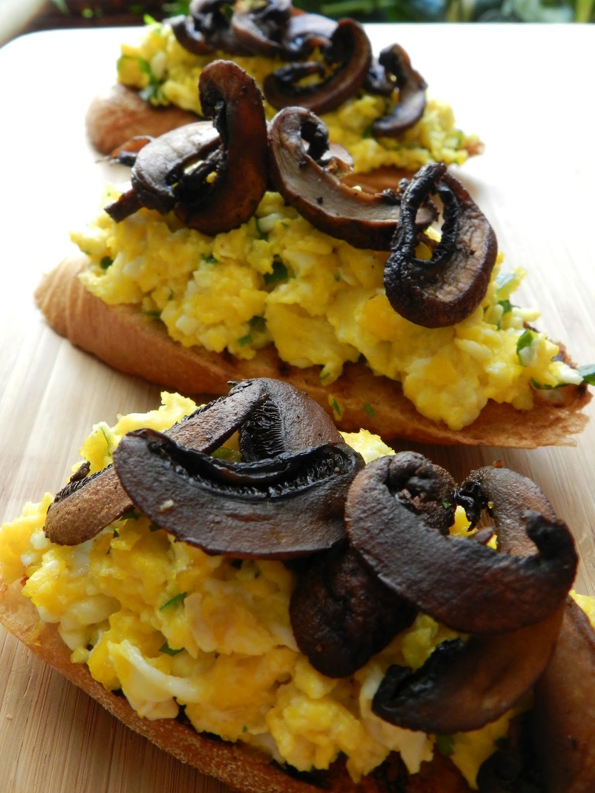 Pook's Pantry Herbed Heirloom Eggs & Crispy Roasted Mushrooms