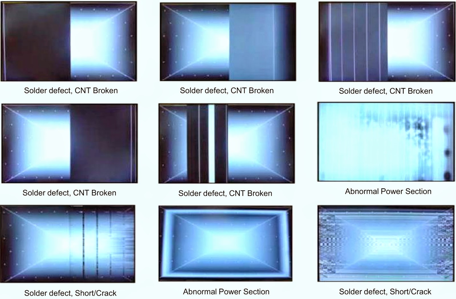 Electro help SCREENSHOTS OF DEFECTIVE LCD TVs DEFECTS and SUSPECTED