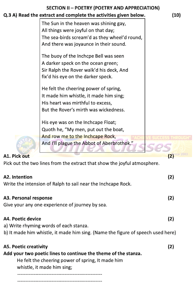 Activity Sheet No. 1 Std. XII- Activity Sheet for the Board Exam Practice